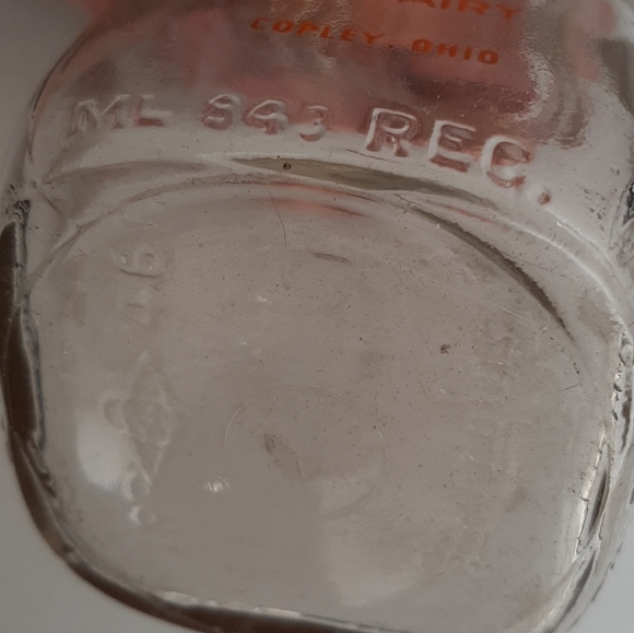 Vintage Frederick Dairy Copley Ohio Half Pint Empty Jar Duraglass - Picture 5 of 11